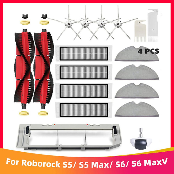 Xiaomi Roborock S5 S50 S5 Max S6 S6 Maxv S6 Pure E4 E5 -robotti-imurin varaosat: pääsivellin, sivusivellin, HEPA-suodatin M