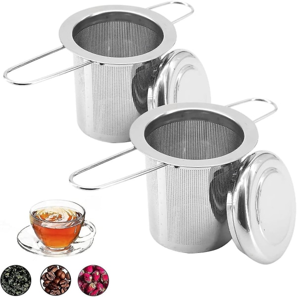 Pakke med 2 teinfusere, løs teinfuser, premium 304 rustfrit stål te filter gave