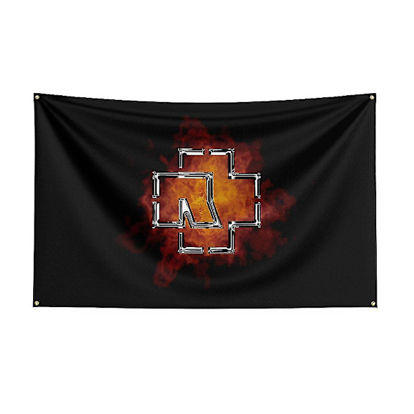 Huamade 3x5ft Rammste Rock Bands Flagga För Dekor L 90 x 150cm