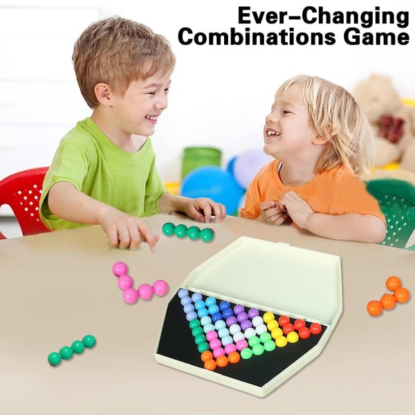 1 Set Kids' Smart Bead Pyramid Game Educational Brain Teaser Toy with Colorful Balls Engaging Puzzle