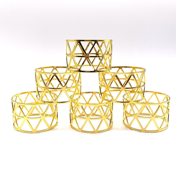 Guld Servietringe, Metal Servietring Blad Servietringe Til Bryllup Fest Middag Fødselsdag Borddekoration 6stk