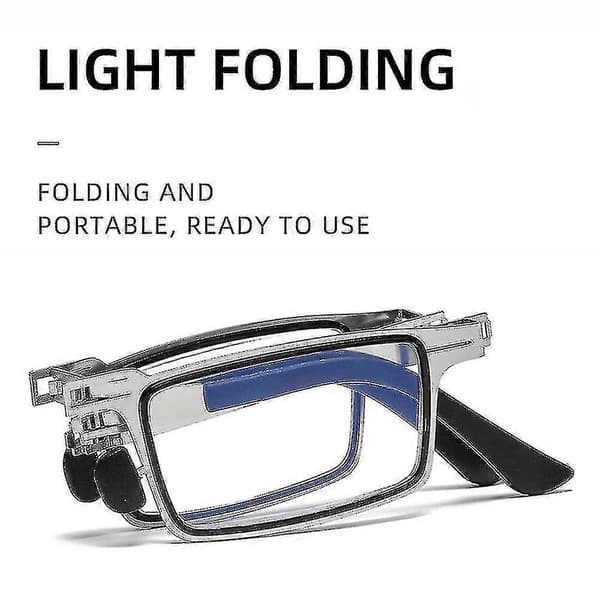 Portable Sammenleggbare Lesebriller Metall Anti Blått Lys Briller silver square 400