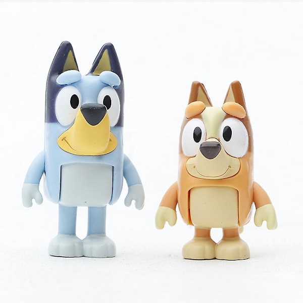 8 stk. Bluey Playtime Legetøj Anime Leddelt Bevægelig Actionfigur Model Gaver Figurer one size