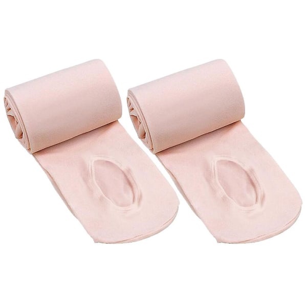 2 par ballettstrømpebukser for voksne Sokker Dansesokker Dansetights Stretchy strømpebukser for kvinner Jenter (størrelse L Passer til høyde 150-175 cm lys rosa)