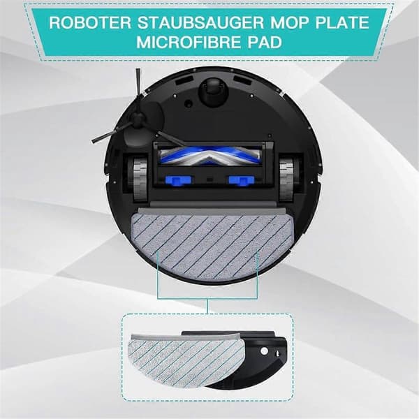 Moppeklude med moppeplader til Ecovacs Deebot N20 / N20 Plus / N20 Pro Plus robotstøvsuger moppepude moppeholder As Shown