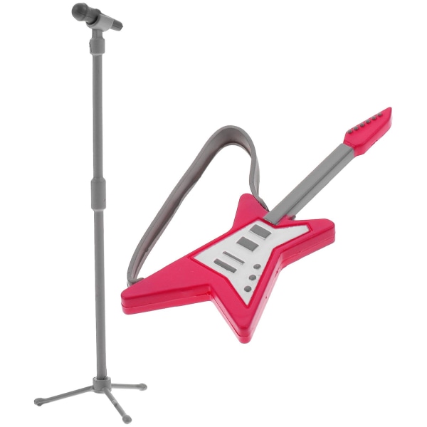 1 sæt musikinstrumenter miniature elektrisk guitar Lille mikrofon instrument sæt