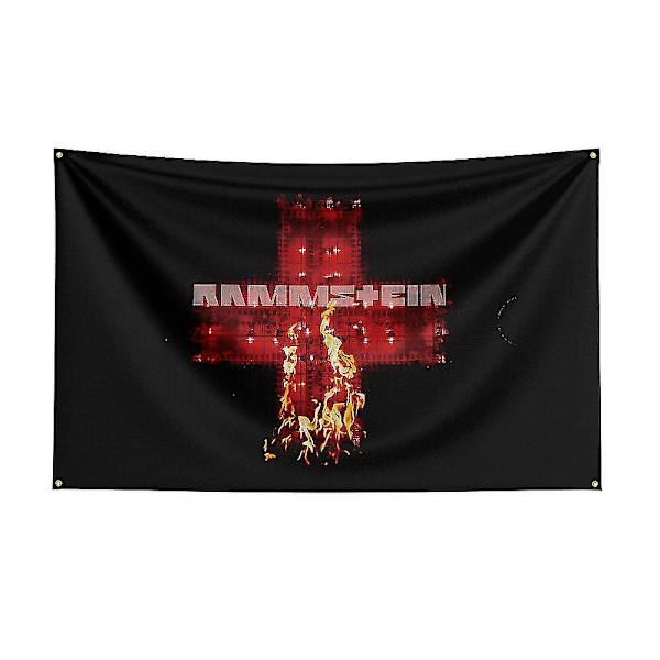 Huamade 3x5ft Rammste Rock Bands Flagga För Dekor L 90 x 150cm