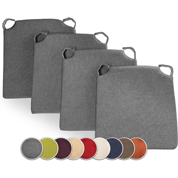 Set med 4 trapetsformade stolsdynor - 42x35cm med avtagbart tvättbart överdrag [JUN]