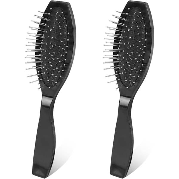 Ruostumattomasta teräksestä valmistetut neulakampauskammat, 2 kpl, kannettava ammattimainen harja synteettisille peruukeille black+black 2