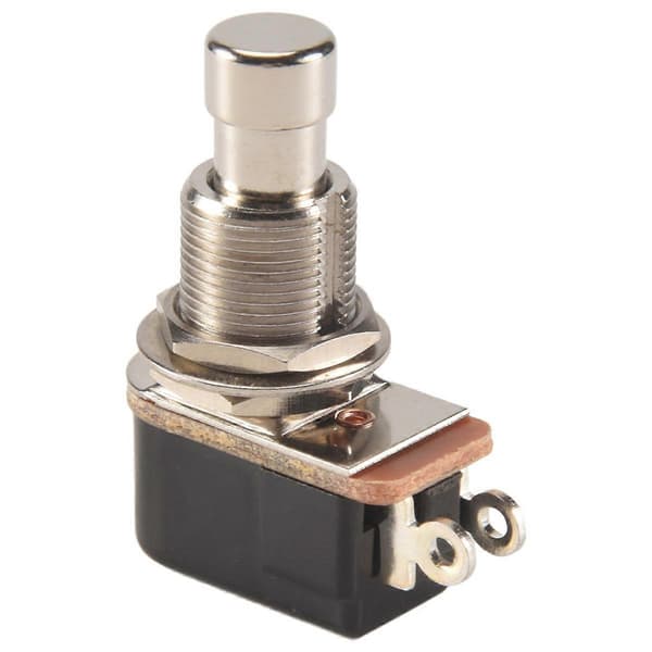 Gitarpedal 2-pin SPST Momentan Effekt Trykknapp Fotbryter Silver  Black