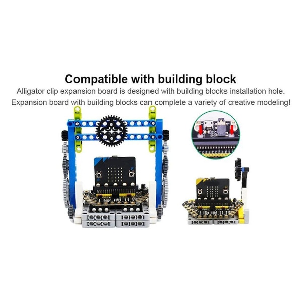 Til Microbit Gpio Expansion Board Microbit Alligator Clip udvidet 13 Clip Io-porte til gør-det-selv bygning Black