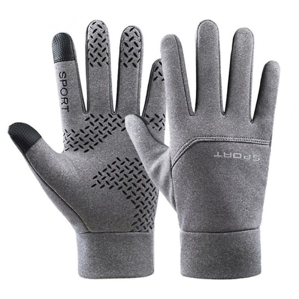 Fleece-lined thermal touch screen waterproof gloves men and women non-slip driving running cycling windproof