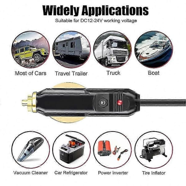 18AWG Mini DC strømkabel, IP68 vandtæt biloplader strømkabel til satellit Gray Black