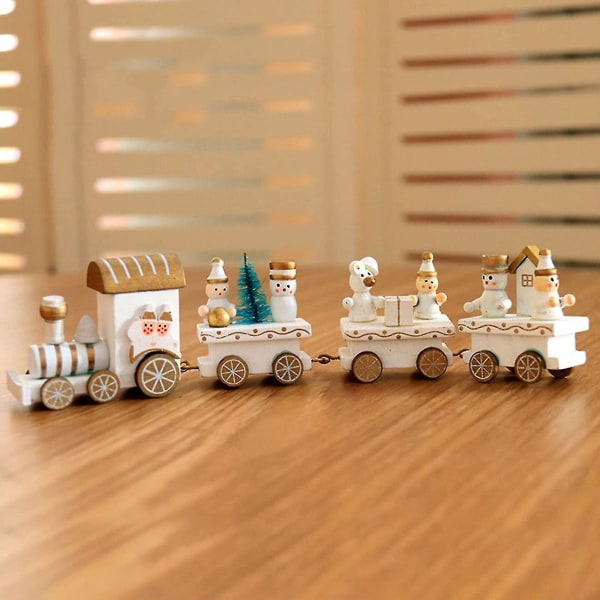 Puinen minijuna joulukoristeeksi Joululahja lapsille pöytäkoristeeksi