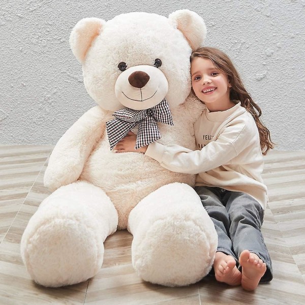 Jätte nallebjörn plysch gosedjur för flickvän eller barn 31,5", (vit)