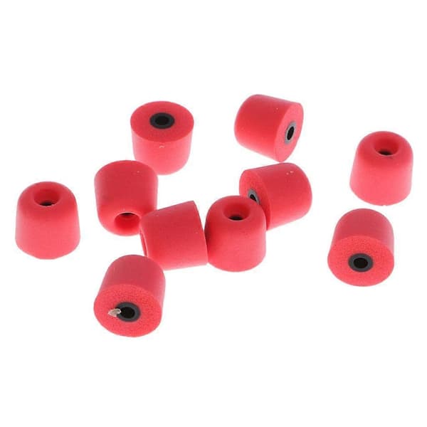 10x 3,0 mm Eard Memory Foam Ørepropper for In-Ear Hodetelefon Svart red