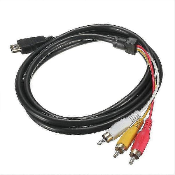 HDMI til RCA-kabelkonverter, HDMI han til 3-RCA han video lydstik, 1,5m