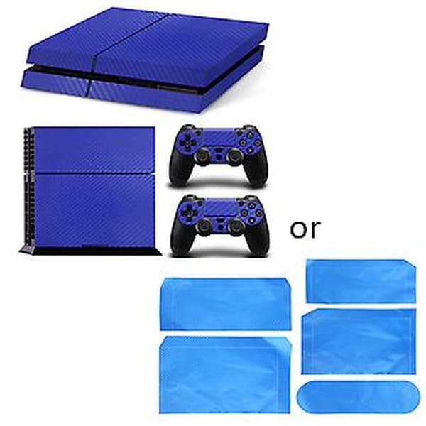 Console Carbon Fiber Skin Sticker Wrap Controller Dustproof Vinyl Protective Decal Case Cover for PS4 (White)