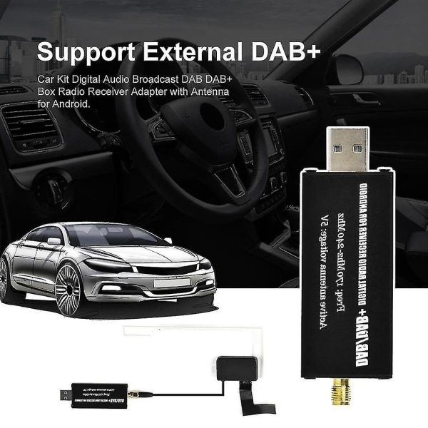 Dab/dab+ Radio för bil Android Multimedia Player System Universal Car Dab Radio Receiver Tuner Usb