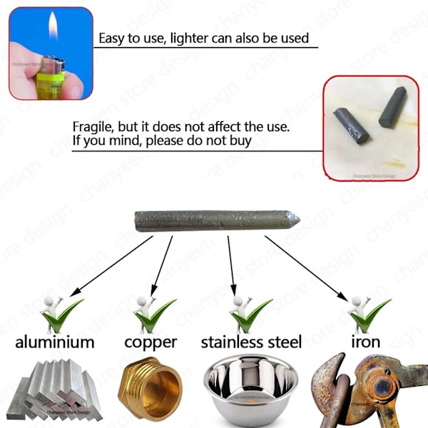 3/18 stk. Let svejseelektrode aluminiumstang, lav temperatur let smeltesvejsepinde 3pcs