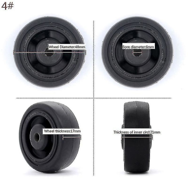 1 stk Plast svingbare hjul bagasje - roterende hjul koffert erstatningshjulsdeler (sett med 4)