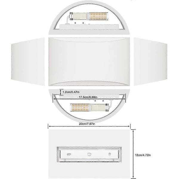 Indendørs LED Væglampe - 7W Hvid Gips