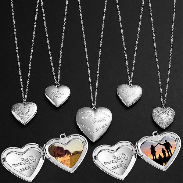 Foto Kärlek hjärta Box hänge halsband Vintage mode smycken medaljong halsband 5