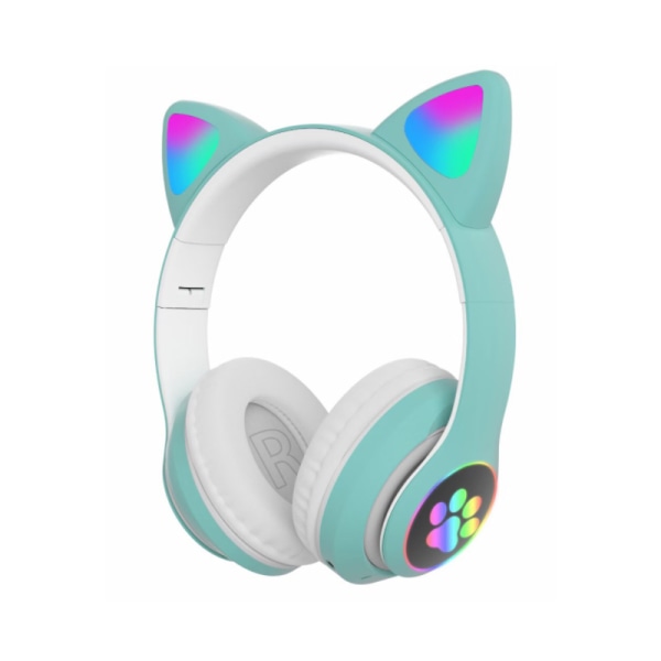 Cat Ear Headset Trådlösa Bluetooth -hörlurar Cat Ear Headset med LED-ljus green