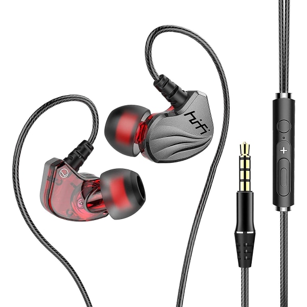 Hörlurar med volymkontroll och mikrofon, in-ear hörlurar 3,5 mm svart Black  a42a | Black | Fyndiq