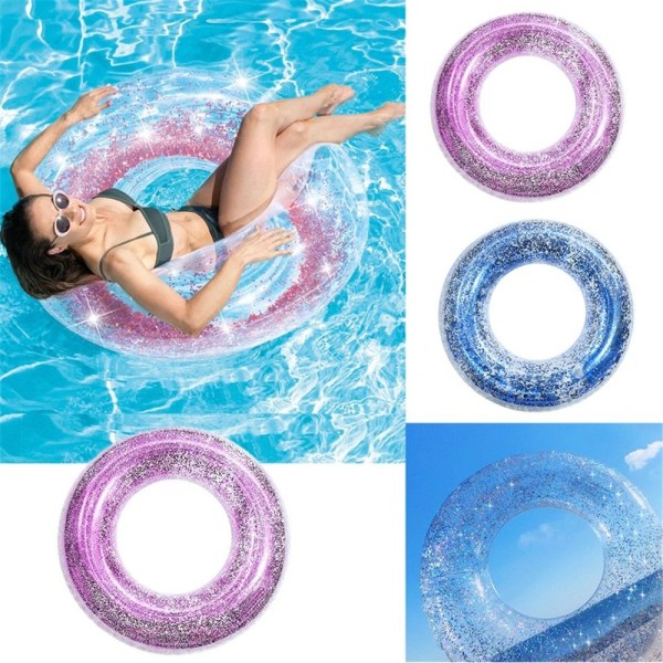 Transparent Glitter Pool Foats Simring multicolor 60
