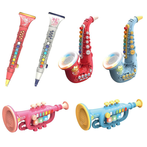 Leksaker Mini Saxofon Klarinett Trumpet Leksaker Musikinstrument blue