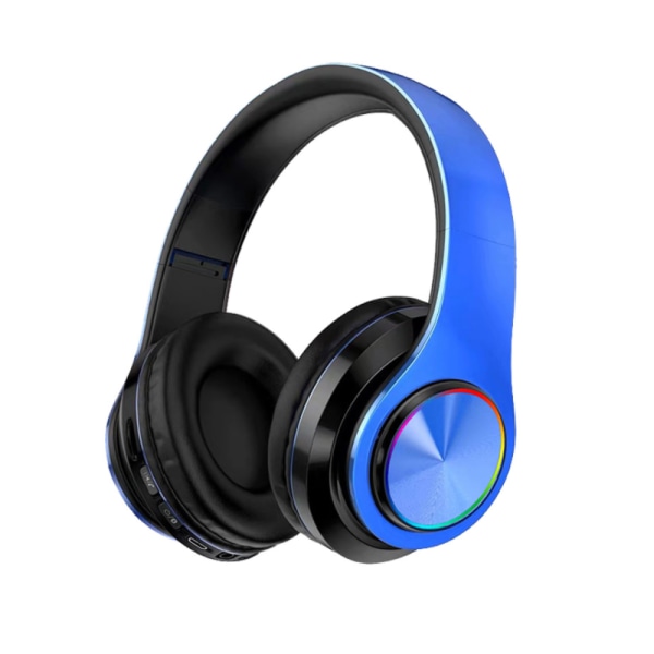 Bluetooth hörlurar Trådlösa hörlurar Over Ear med mikrofon, hopfällbara hörlurar blue black