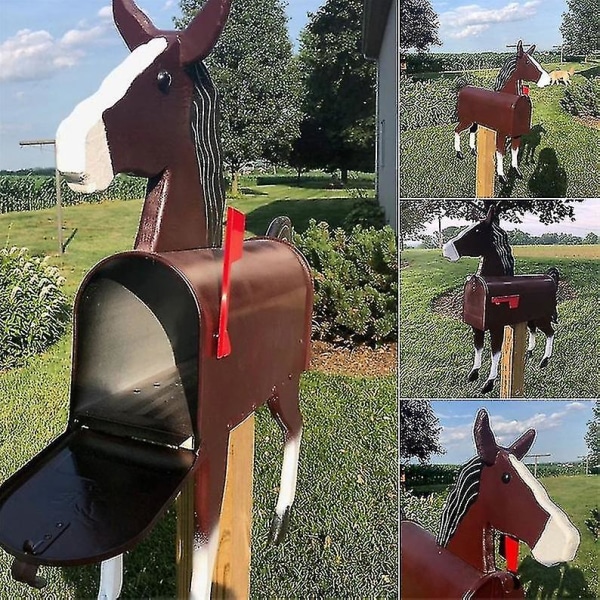 Djurbrevlåda Unik trädgårdsgräsmatta Dekorativ brevlåda horse