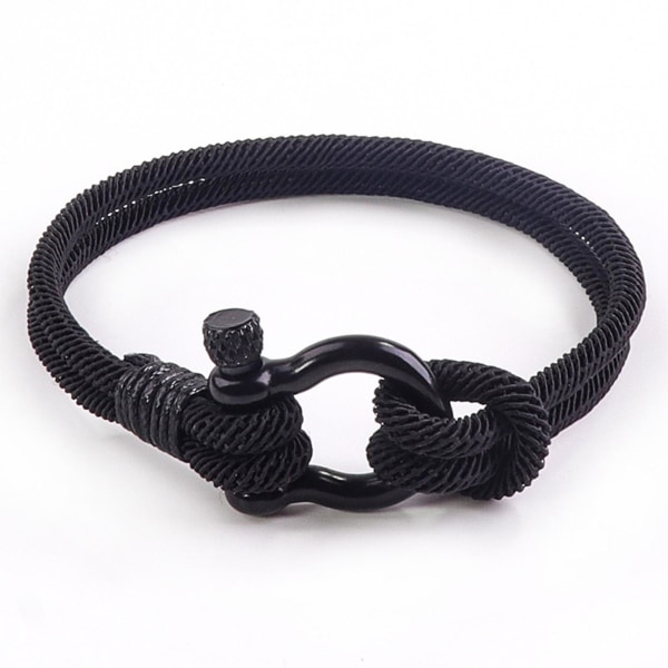 Män Dam Stål Skruv Ankare Schackel Nautical Sailor Rope Armband Wrap Armband  (Flera färger tillgängliga) Black aba1 | Black | Fyndiq