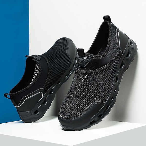 Löparskor för män Casual som andas Promenadskor Bekväma lätta skor (flera val) Black 45
