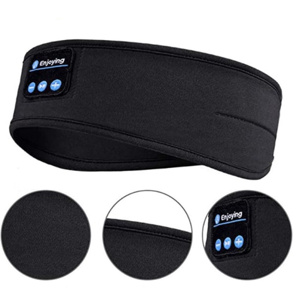 Ögonmask headset trådlöst sömnheadset bluetooth pannband Black