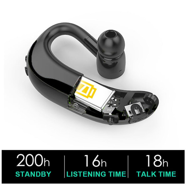 Bluetooth V5.0 Headset, trådlös hörlur för bilkörning/affärer/kontor, handsfree hörlurar (GRÅ) grey
