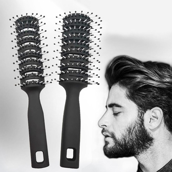 Hårborste, radventilerad hårborste för män och kvinnor med bolltippade borstar för våta kort lockiga raka BIG
