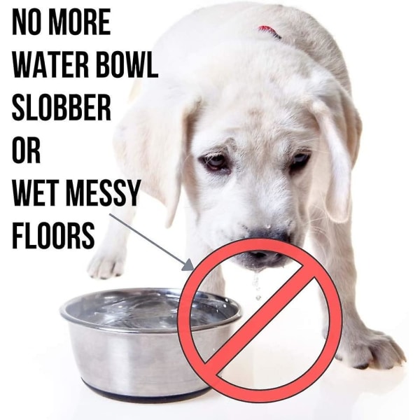 Prestige Pets, The No-spill Slobber Stopper Vattenskål för hundar, Slow Feeder Water Dispenser Bowl gray