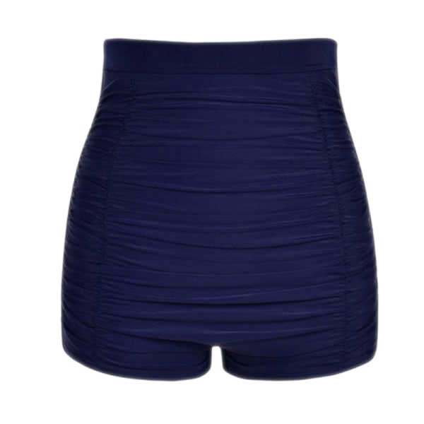 Bikinishorts för kvinnor Plus storlek Bikinitromlar med hög midja Badbyxor Strandshorts Ruched botten (multi ) BLUE 4XL