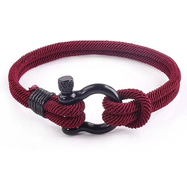 Män Dam Stål Skruv Ankare Schackel Nautical Sailor Rope Armband Wrap Armband (Flera färger tillgängliga) red