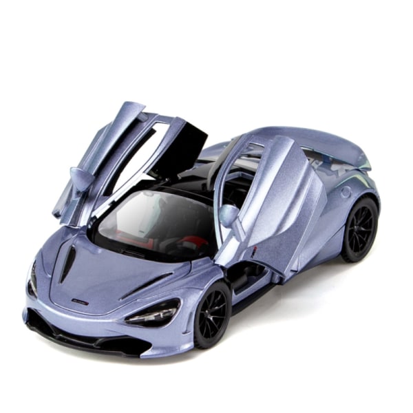 Barnleksaker legeringssimuleringsmodell leksak 1/32 McLaren 720S ljud och lätt tillbakadragbar sportbil Gray