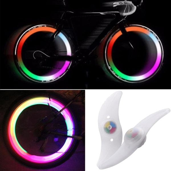 2st hjulekrljus - färgskiftande led cykel cykelhjulljus - flerfärgad 3 läge - enkel installation red