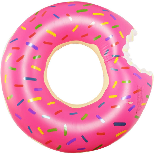 Donut Pool Floats Uppblåsbara Donut Raft Ringar för vuxna Pool Party Jordgubb 80cm