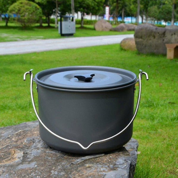 Hänggryta Kompakt campingtillbehör Aluminiumkök för matlagning utomhus Nonstick-kokkärl 20cm