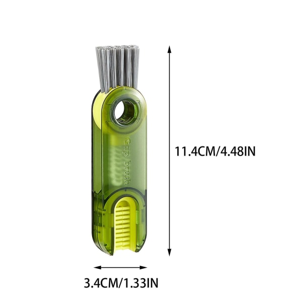 Rengöringsborste 3 i 1 bärbar multifunktionell detaljborste för U-format cover, flasklock och mellanrum White