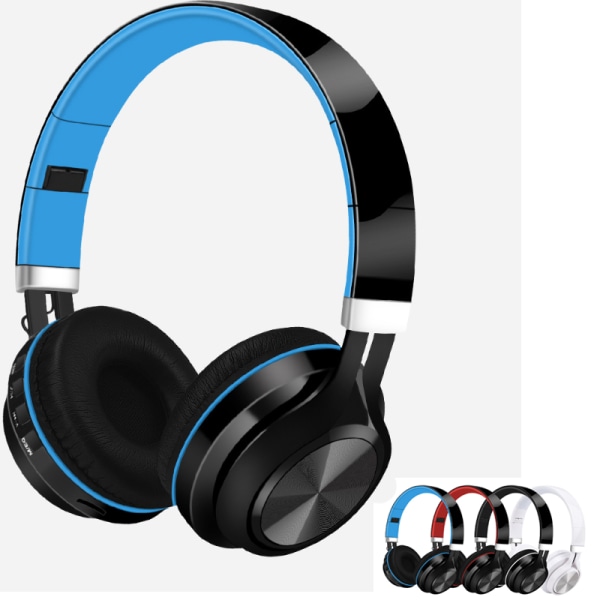 Trådlösa Bluetooth hörlurar med mikrofonbrusreducering Blue