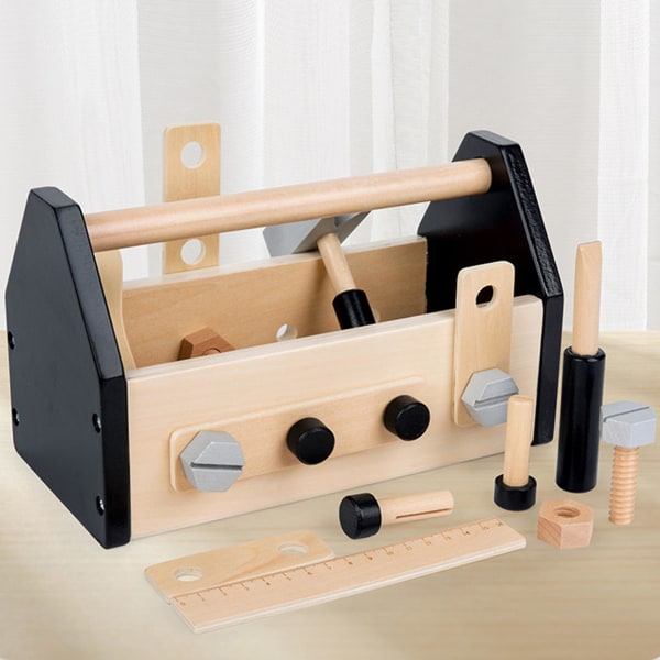 Träverktygsleksak för barn med verktygslåda Odla Learning Kit