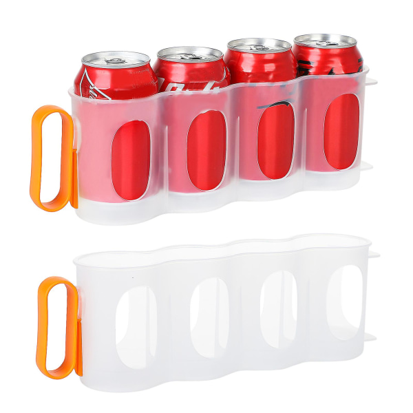 Kök Kylskåp Space Saver Rack Organizer för dryckeshållare och burkförvaring orange