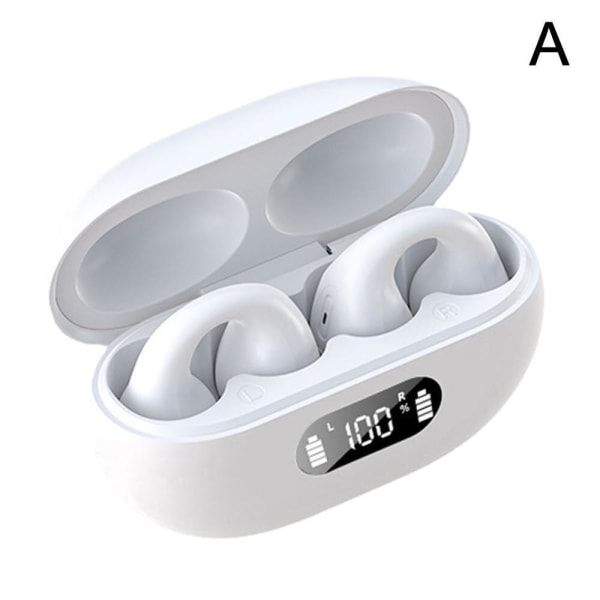 Bone Conduction Hörlurar Trådlös Ear-Clip Bluetooth 5.3 Type-C Laddning White